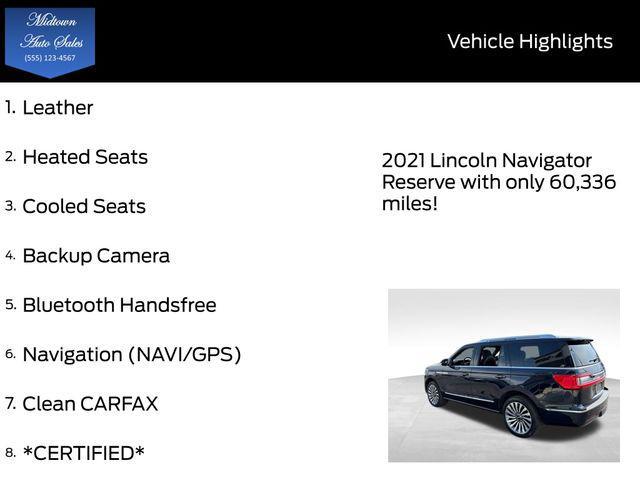 used 2021 Lincoln Navigator car, priced at $47,498