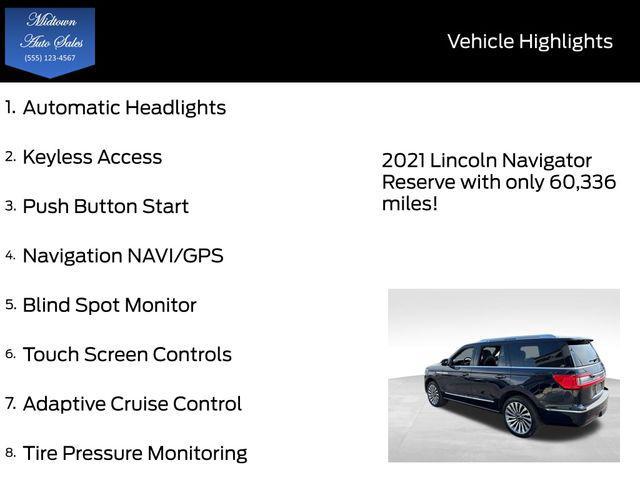 used 2021 Lincoln Navigator car, priced at $47,498