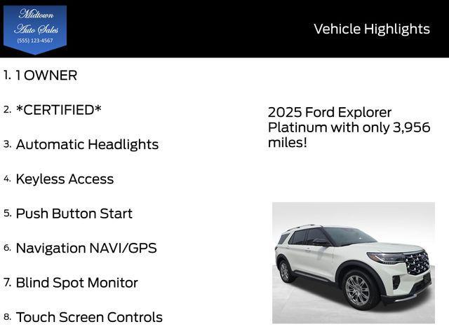 used 2025 Ford Explorer car, priced at $49,298