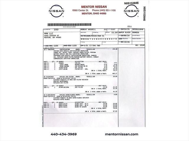 used 2024 Nissan Rogue car, priced at $32,500