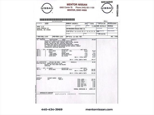 used 2024 Nissan Rogue car, priced at $33,500