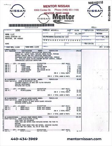 used 2023 Nissan Sentra car, priced at $19,480