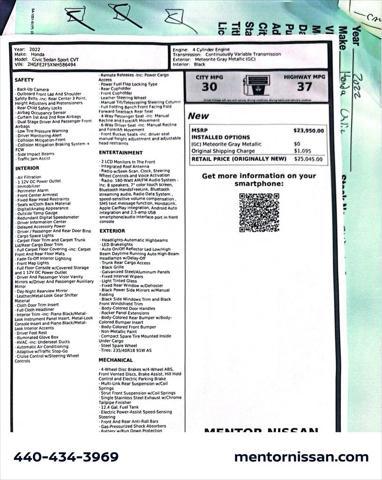 used 2022 Honda Civic car, priced at $23,800