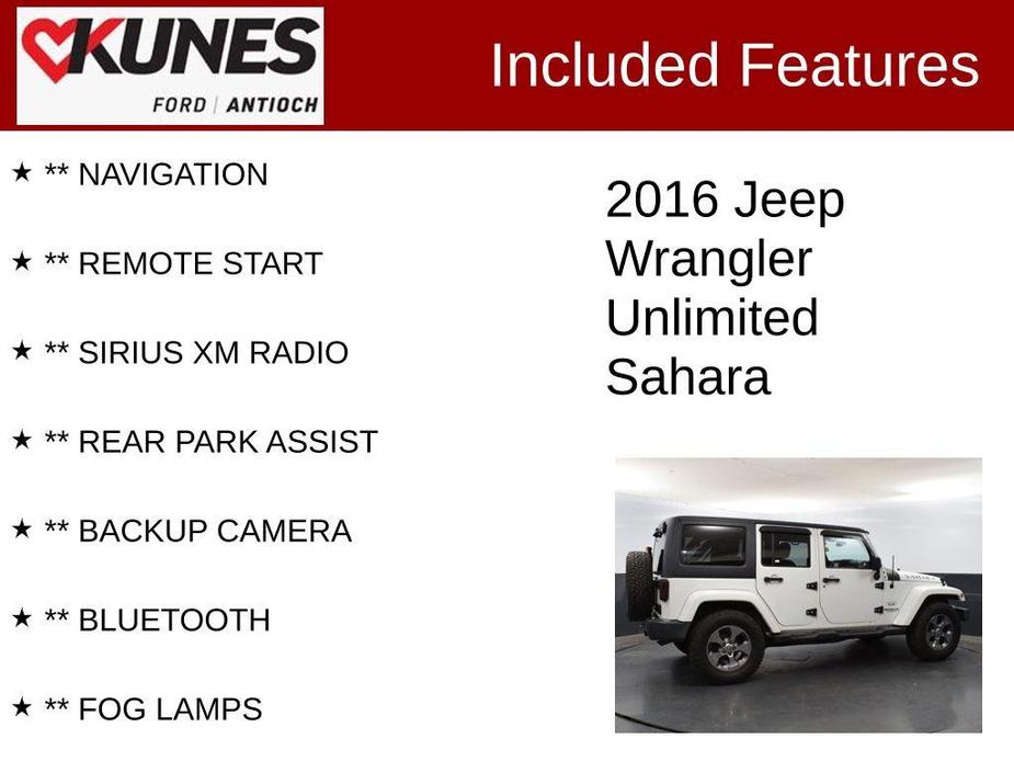 used 2016 Jeep Wrangler Unlimited car, priced at $19,978