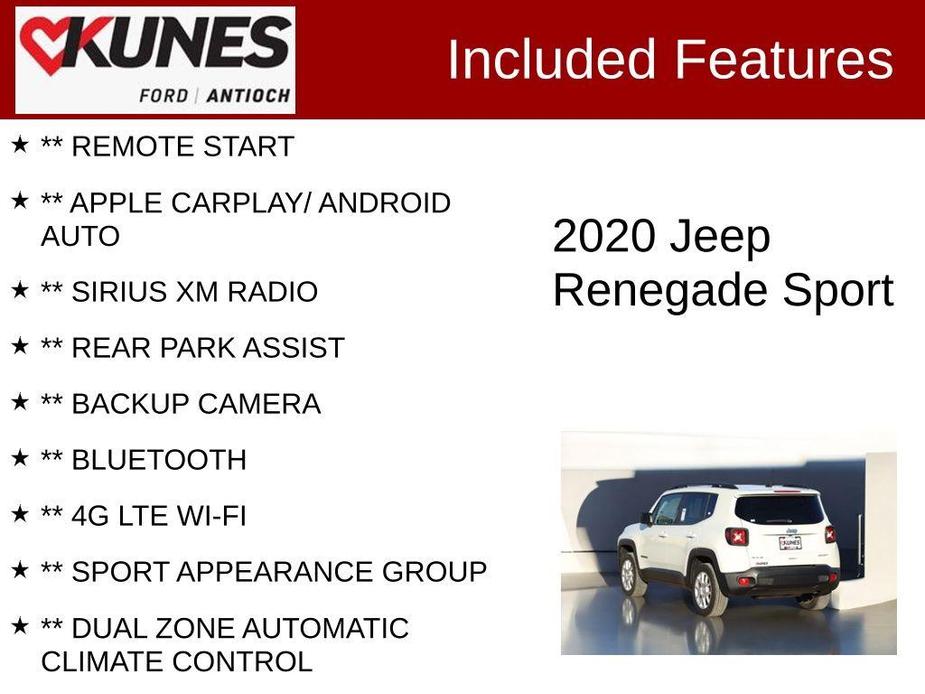 used 2020 Jeep Renegade car, priced at $14,498