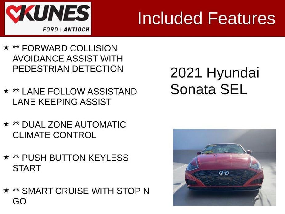 used 2021 Hyundai Sonata car, priced at $15,746