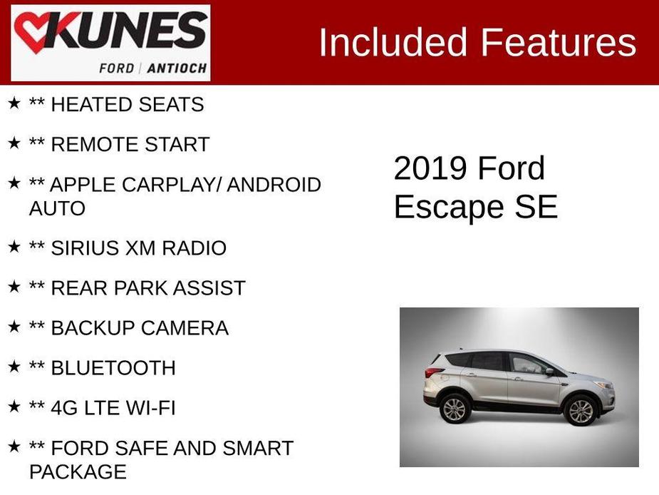 used 2019 Ford Escape car, priced at $14,423