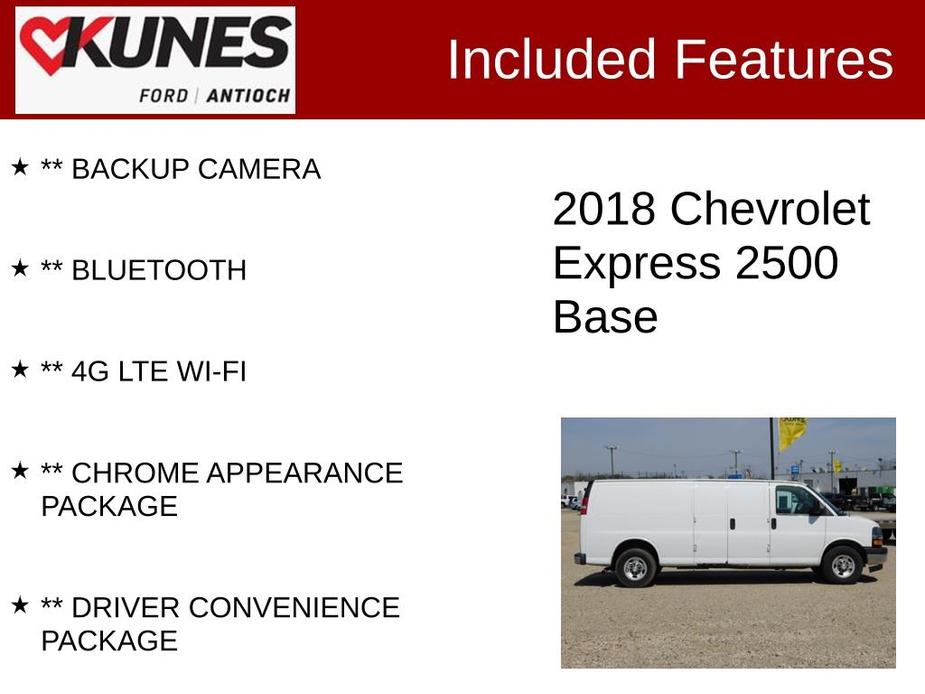 used 2018 Chevrolet Express 2500 car, priced at $25,964