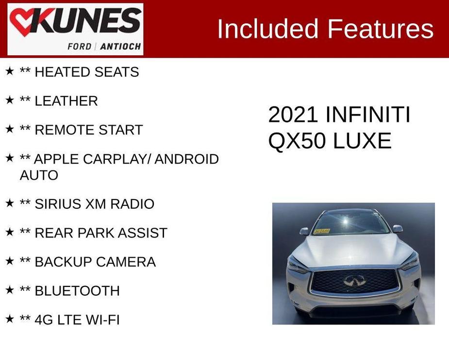 used 2021 INFINITI QX50 car, priced at $17,783