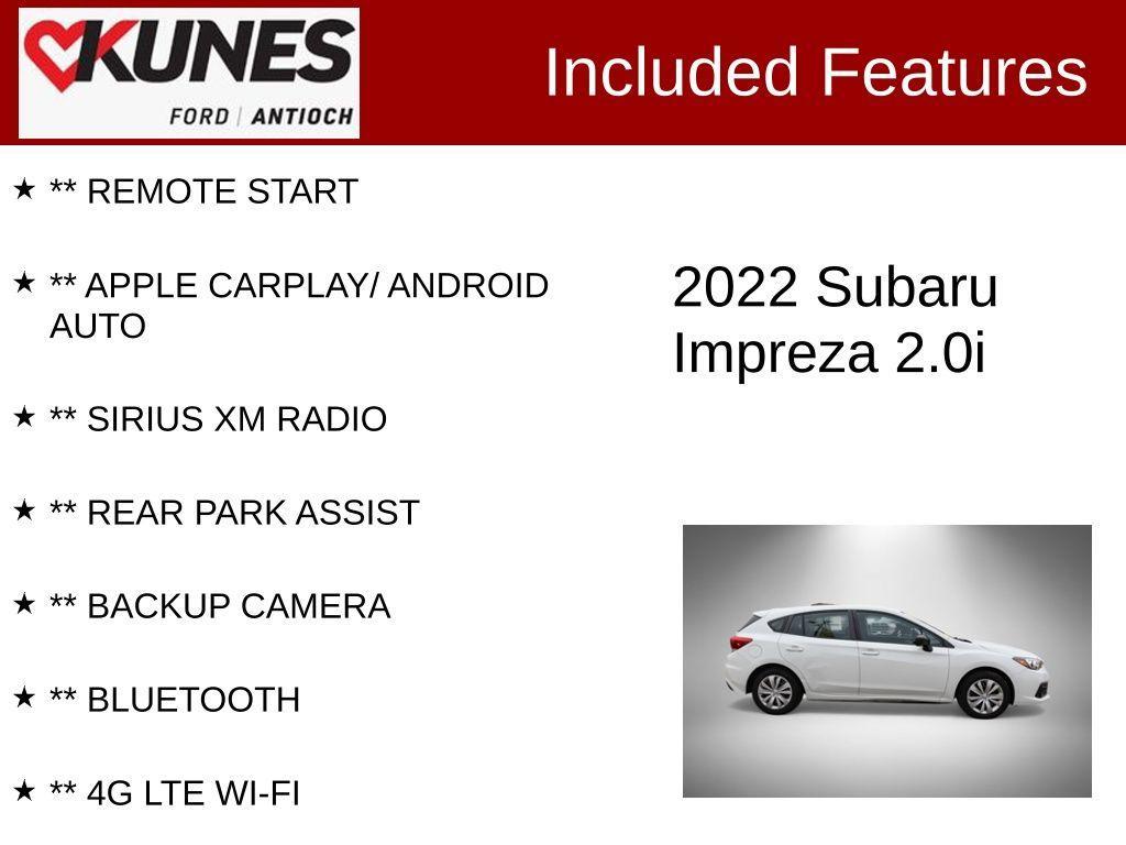 used 2022 Subaru Impreza car, priced at $18,797