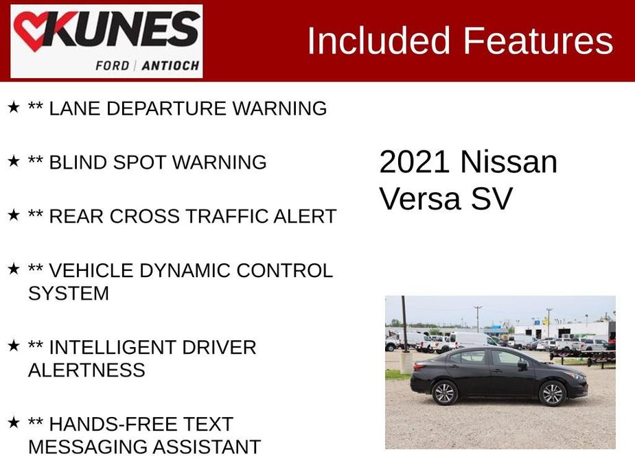 used 2021 Nissan Versa car, priced at $15,360