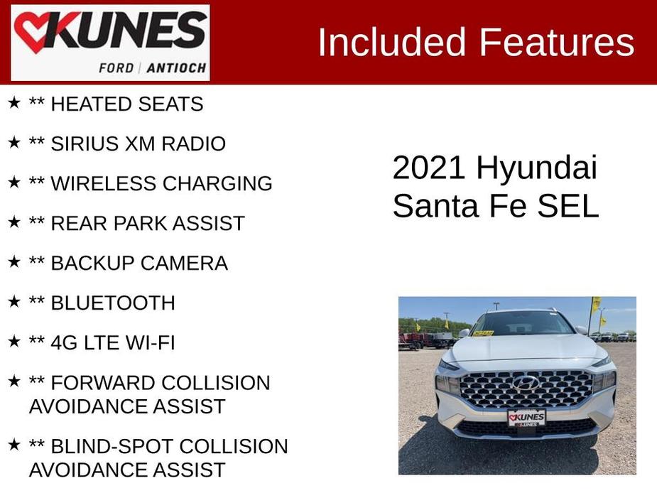 used 2021 Hyundai Santa Fe car, priced at $20,523