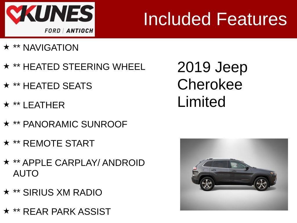 used 2019 Jeep Cherokee car, priced at $17,877