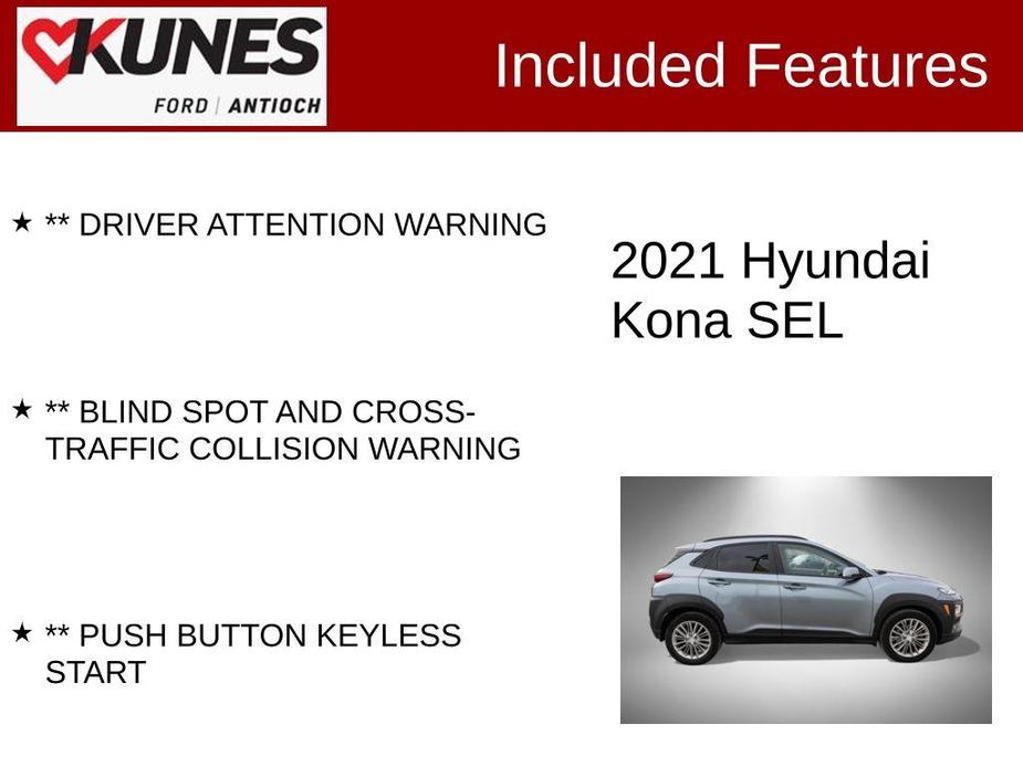 used 2021 Hyundai Kona car, priced at $17,675