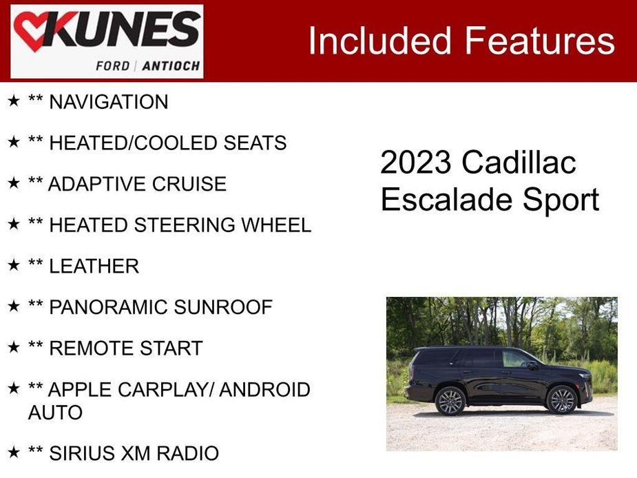 used 2023 Cadillac Escalade car, priced at $77,777