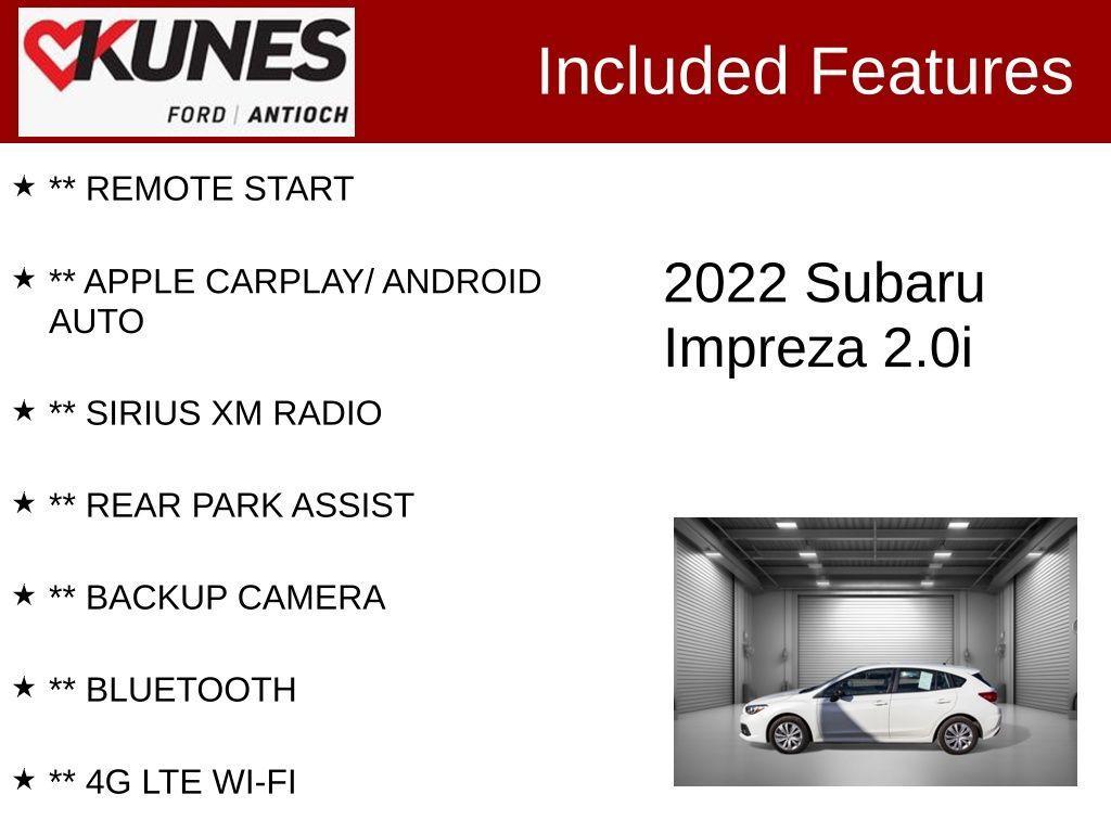 used 2022 Subaru Impreza car, priced at $18,797