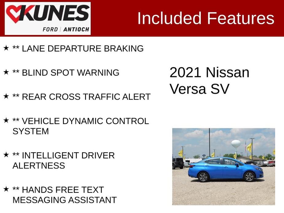 used 2021 Nissan Versa car, priced at $14,914