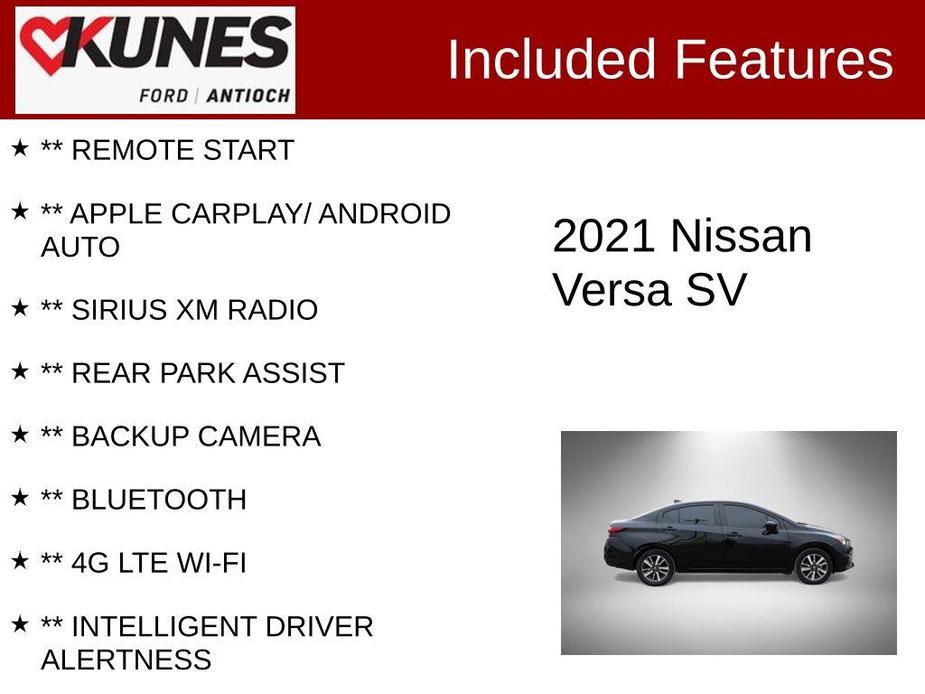 used 2021 Nissan Versa car, priced at $14,950