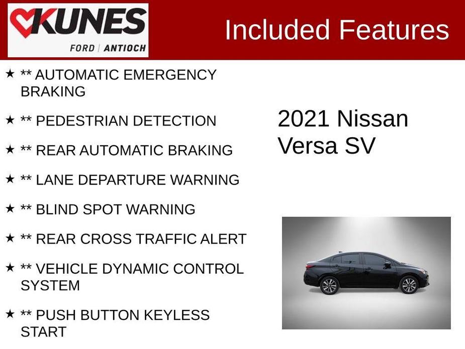 used 2021 Nissan Versa car, priced at $14,950