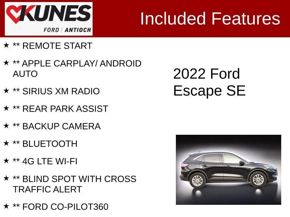 used 2022 Ford Escape car, priced at $17,994