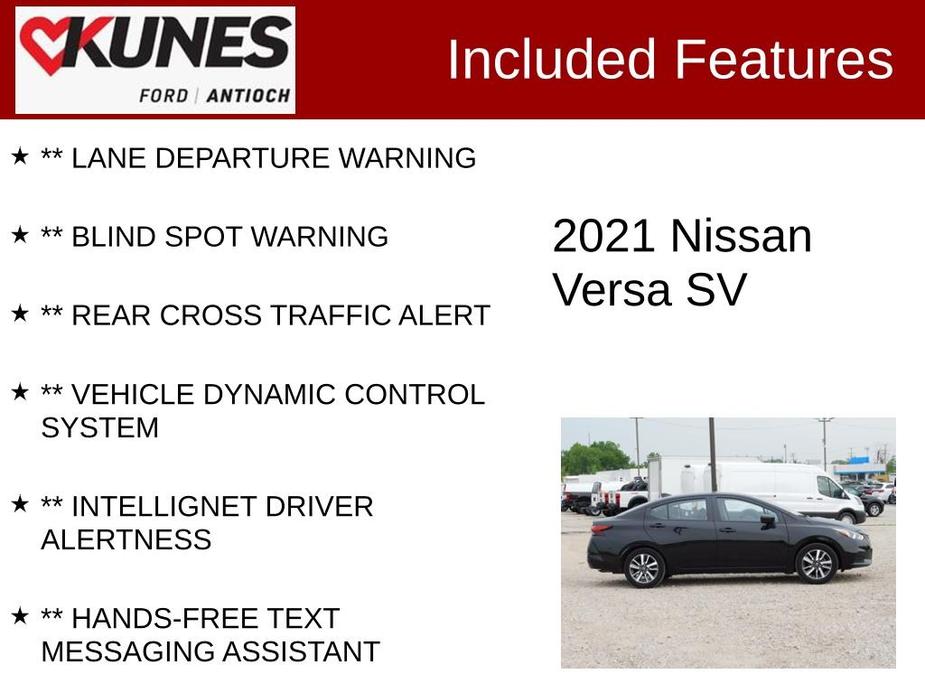 used 2021 Nissan Versa car, priced at $14,924