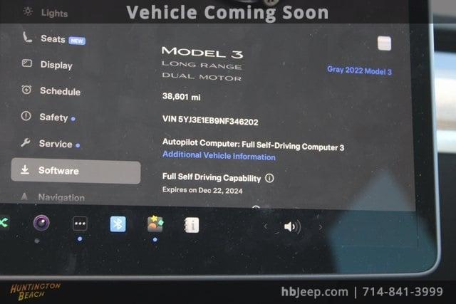 used 2022 Tesla Model 3 car, priced at $25,600