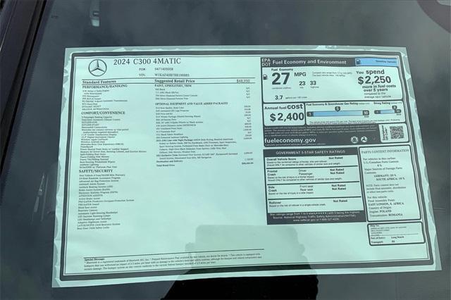 new 2024 Mercedes-Benz C-Class car, priced at $58,445