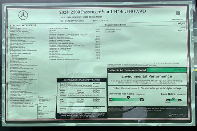 new 2024 Mercedes-Benz Sprinter 2500 car, priced at $83,229