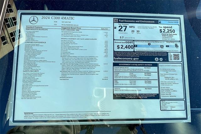 new 2024 Mercedes-Benz C-Class car, priced at $64,205