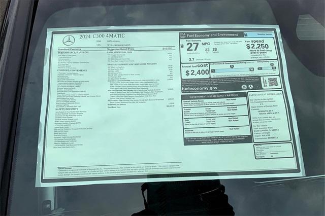 new 2024 Mercedes-Benz C-Class car, priced at $59,445