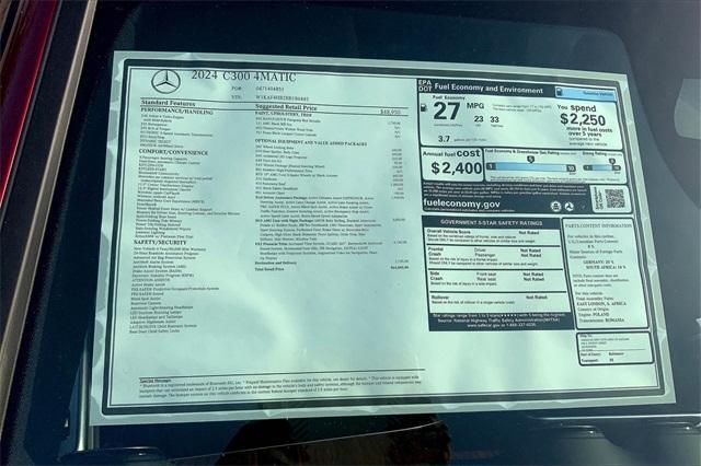 new 2024 Mercedes-Benz C-Class car, priced at $64,005