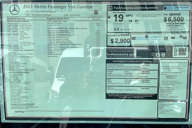 new 2023 Mercedes-Benz Metris car, priced at $59,394