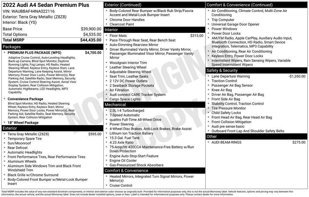 used 2022 Audi A4 car, priced at $30,550