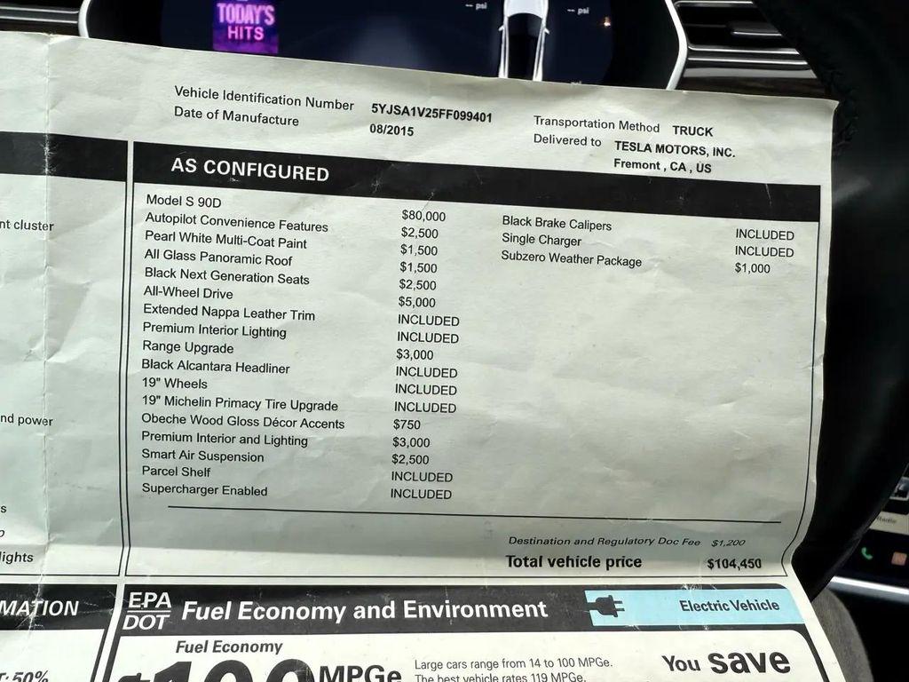 used 2015 Tesla Model S car, priced at $16,980