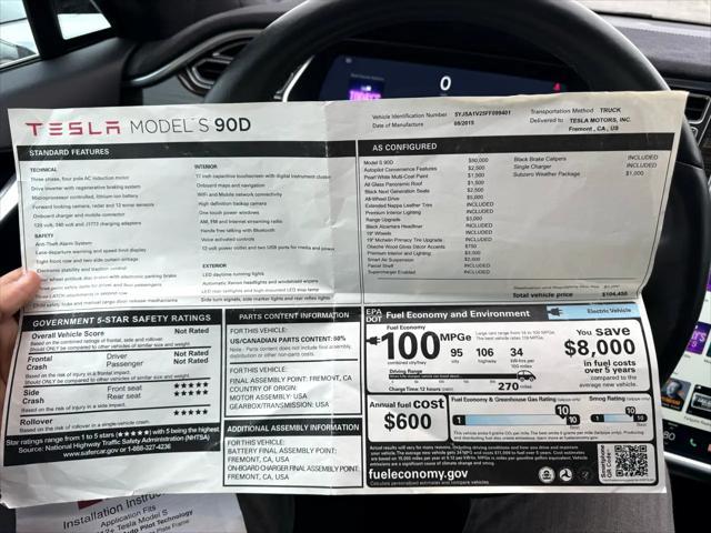 used 2015 Tesla Model S car, priced at $17,990