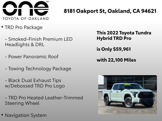 used 2022 Toyota Tundra Hybrid car, priced at $58,561