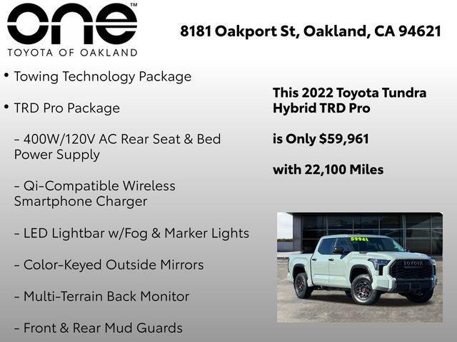 used 2022 Toyota Tundra Hybrid car, priced at $58,561