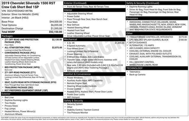 used 2019 Chevrolet Silverado 1500 car, priced at $36,991