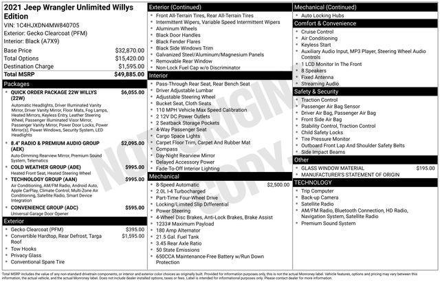 used 2021 Jeep Wrangler Unlimited car, priced at $24,891