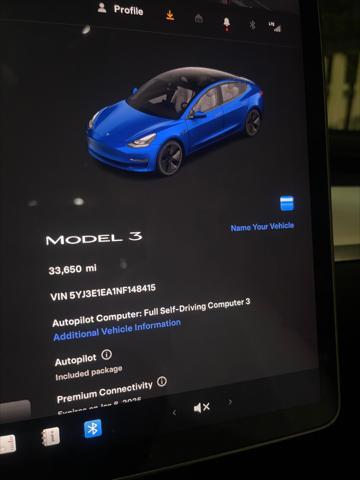 used 2022 Tesla Model 3 car, priced at $21,999