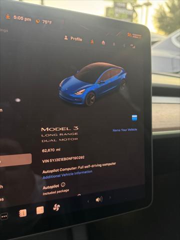 used 2022 Tesla Model 3 car, priced at $21,999