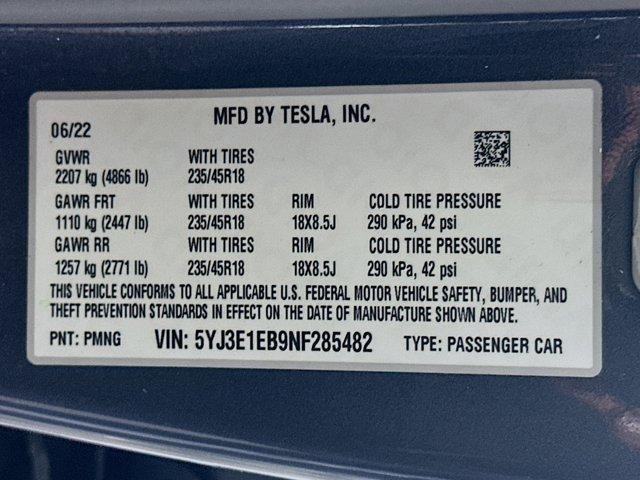 used 2022 Tesla Model 3 car, priced at $28,489