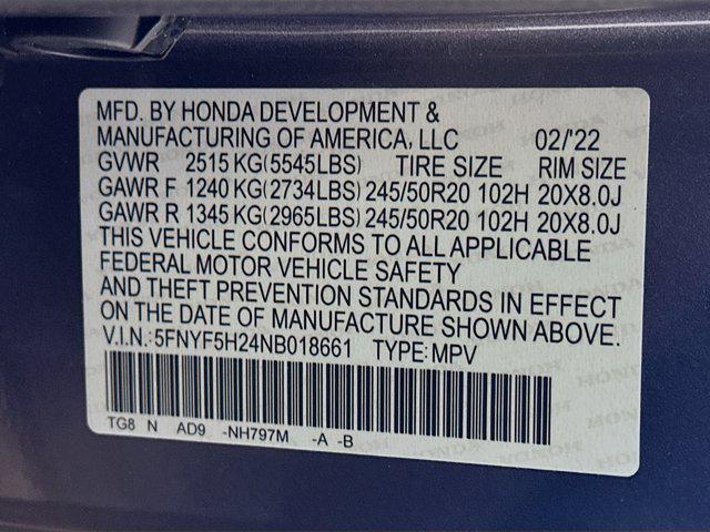 used 2022 Honda Pilot car, priced at $30,797