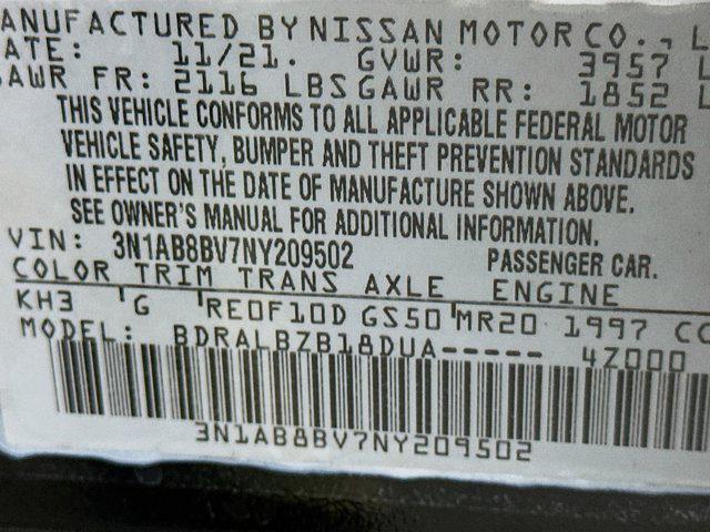 used 2022 Nissan Sentra car, priced at $13,487