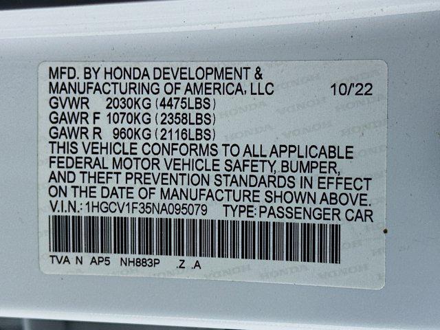 used 2022 Honda Accord car, priced at $23,189