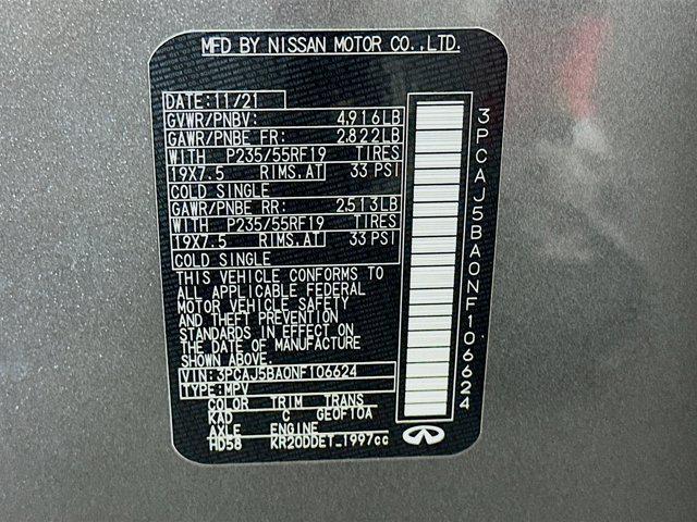 used 2022 INFINITI QX50 car, priced at $27,797