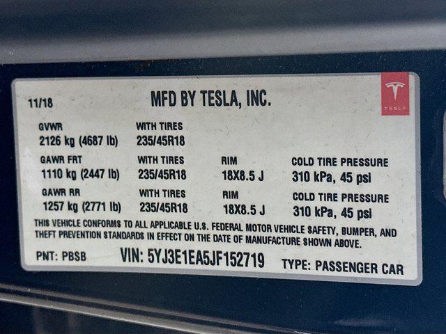 used 2018 Tesla Model 3 car, priced at $17,999