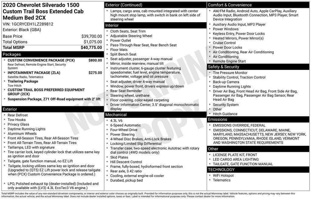 used 2020 Chevrolet Silverado 1500 car, priced at $31,784