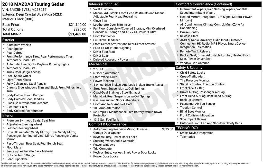 used 2018 Mazda Mazda3 car, priced at $16,811