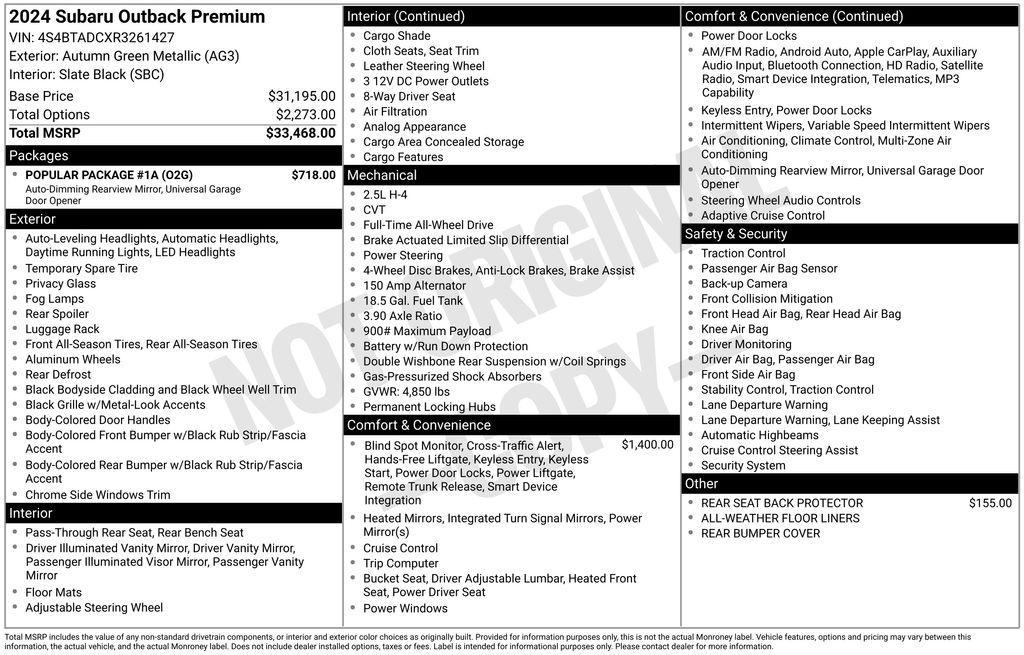 used 2024 Subaru Outback car, priced at $28,677